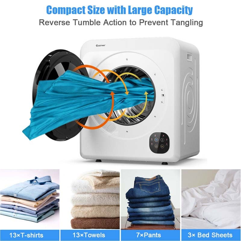 13.2 lbs Portable Dryer for Apartments, 1700W Front Load Tumble Dryer, Compact Clothes Dryer Machine