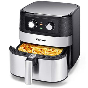 5.3 QT Electric Hot Air Fryer, 1700W Oil-Free Cooker with Timer, Non-Stick Fry Basket