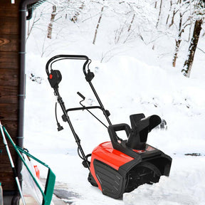 18" Electric Snow Thrower, 15AMP Corded Snow Blower with 180° Rotatable Chute, 10-Inch Clearing Depth