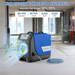 Canada Only - 180 PPD Portable Commercial Dehumidifier with Pump & 24.6 Ft Drain Hose