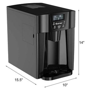 36LBS/24H 2 In 1 Countertop Ice Maker Water Dispenser, Auto-Clean Portable Ice Machine