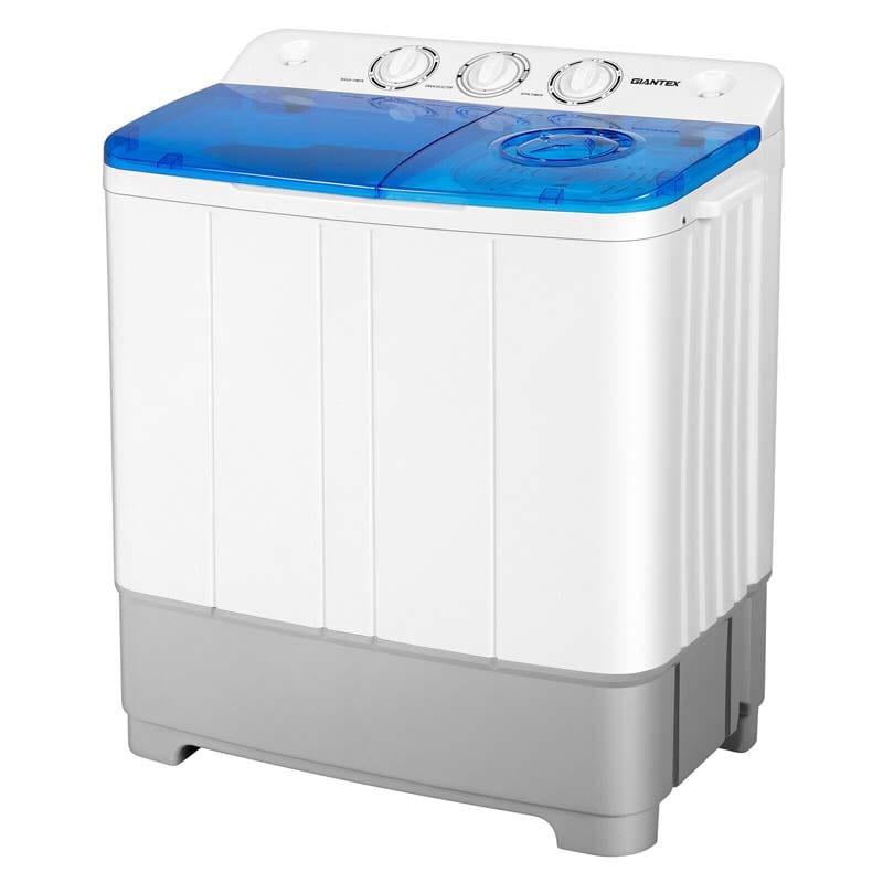 22 LBS 2-in-1 Portable Washing Machine with Drain Pump, Twin Tub Top Load Washer Dryer Combo for RV Apartment