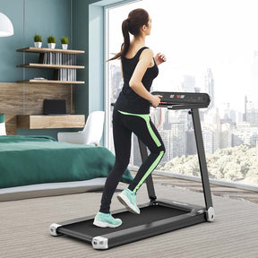 2.25HP Electric Folding Treadmill Smart APP Control Walking Running Machine with HD LED Display & Device Holder