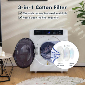 8.8 lbs Portable Clothes Dryer with Touch Panel, 1400W Front Load Tumble Laundry Dryer for Apartment Dorm