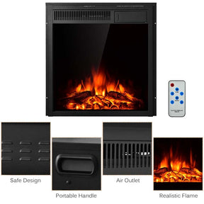 22.5" Electric Fireplace Insert, 1500W Recessed & Freestanding Electric Fireplace Heater with 7-Brightness Flame
