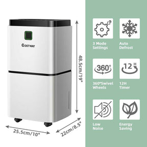 24 Pints 1500 Sq. ft Dehumidifier for Medium to Large Room with LED Indicator