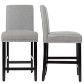 2-Pack 25" Linen Fabric Bar Stools Counter Height Dining Chairs for Kitchen Island Pub Bistro