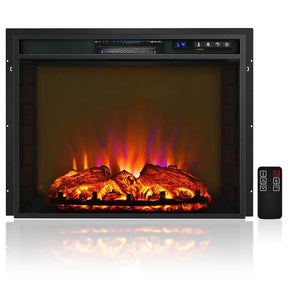 26" 1500W Electric Fireplace Insert, Recessed Electric Fireplace Heater with Adjustable Flame Effect