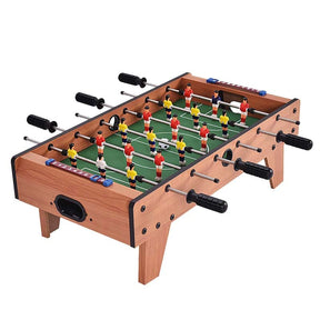 27" Wooden Foosball Table, Indoor Soccer Game Table Top with Footballs, Portable Table Soccer Set for Game Room