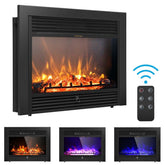 28.5/33/36 Inch Recessed Electric Fireplace Insert, 1500W Wall Mounted Freestanding Fireplace Heater with 3 Color Flame & Remote Control