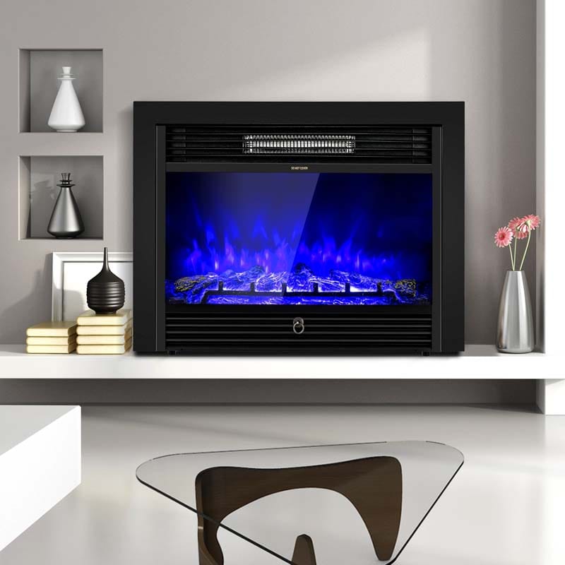 28.5" 1500W Recessed Electric Fireplace Insert with Flame Effects, Wall Mounted Electric Fireplace Heater