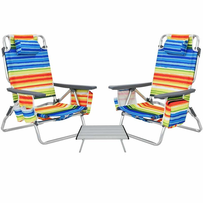 2 Pcs Folding Backpack Beach Chair Table Set Sale, Price & Reviews ...