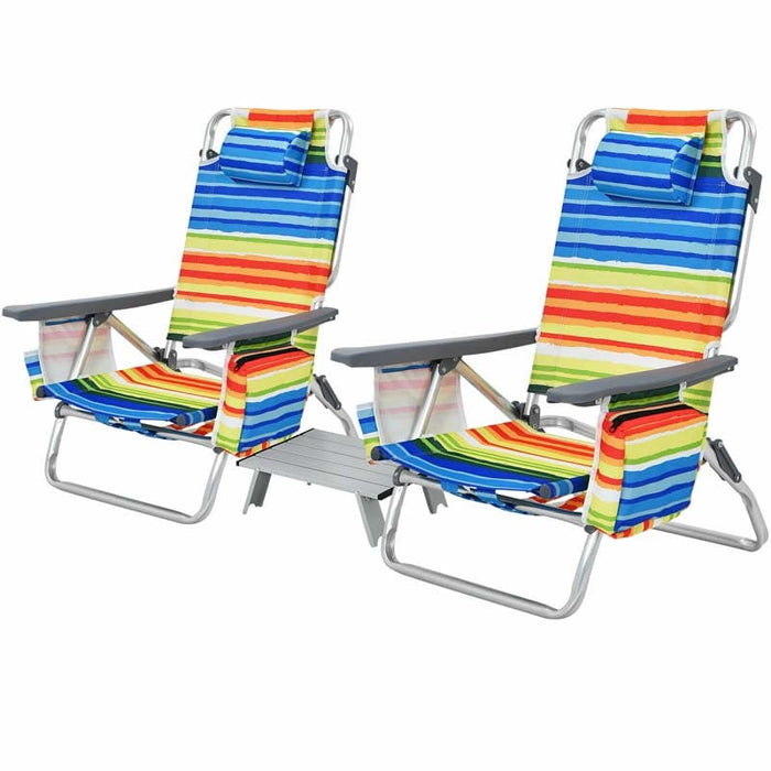 2 Pcs Folding Backpack Beach Chair Table Set Sale, Price & Reviews ...