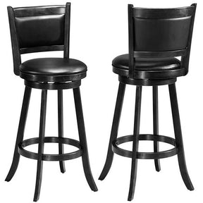 2-Pack 29" Wooden Counter Stools, 360° Swivel Bar Stools with Backs, Counter Height Stool, Upholstered Bar Chairs Dining Chairs