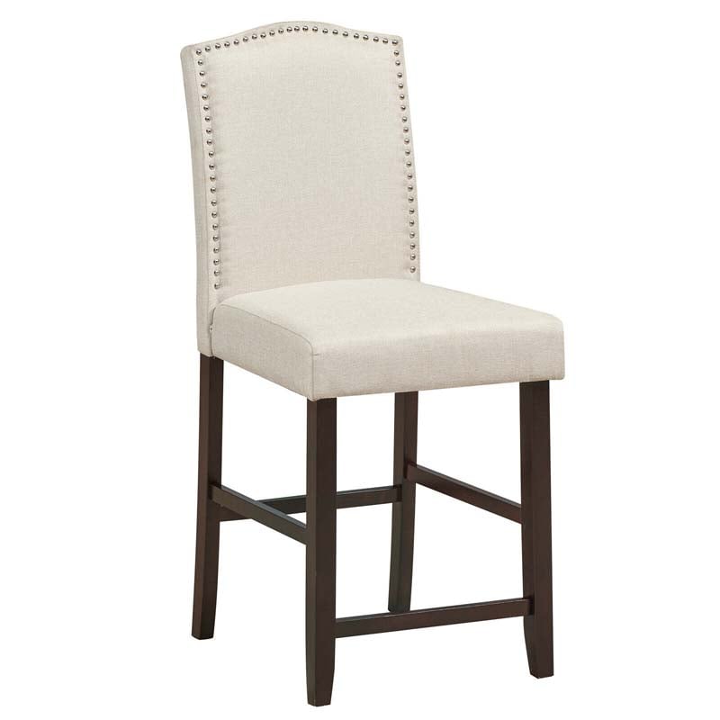 2-Pack 24" Fabric Nail Head High Back Bar Stools Counter Height Dining Chairs for Kitchen Island Pub
