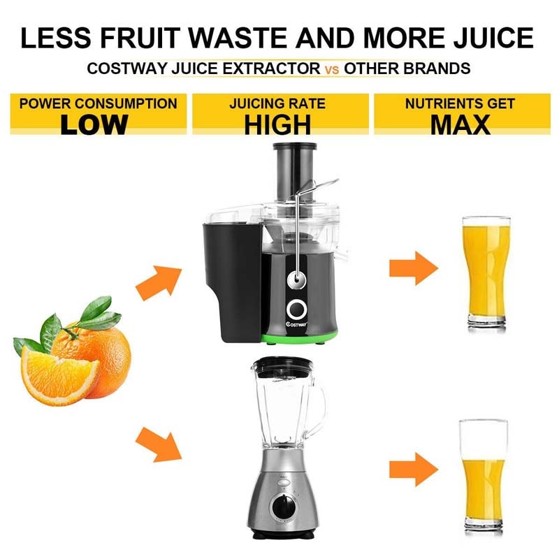 Centrifugal Juicer Machines, 400W Electric Masticating Juicer Extractor with 65mm Wide Mouth, 2 Speed Modes