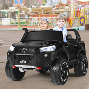 Licensed Toyota Hilux 2-Seater Kids Ride on Car 4WD 2x12V Battery Powered Riding Toy Truck with Remote