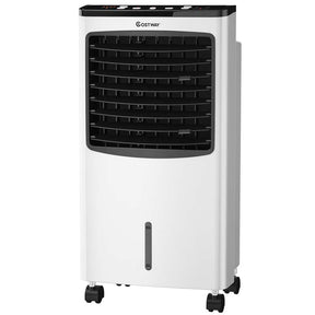 3-in-1 Portable Evaporative Cooler Fan Humidifier with Remote Control, 3 Wind Speeds, 7.5H Timer, 8L Water Tank