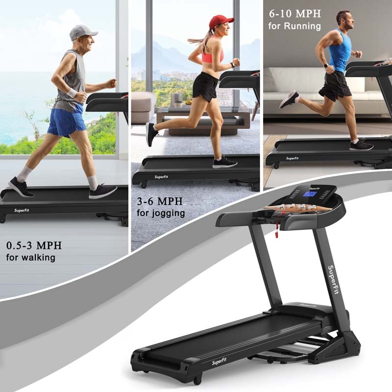 3.75 HP Folding Treadmill with Auto Incline & App Control, Electric Running Jogging Machine for Home Gym