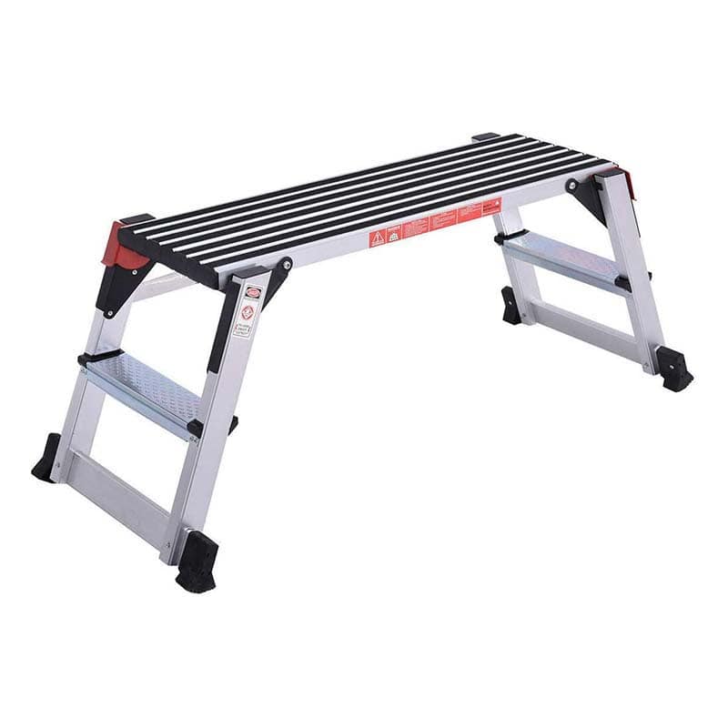330lbs Capacity Aluminum Folding Work Platform Step Ladder Portable Work Bench Drywall Stool