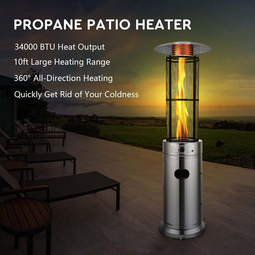 41000 BTU Round Glass Tube Patio Heater Sale, Price & Reviews - Eletriclife