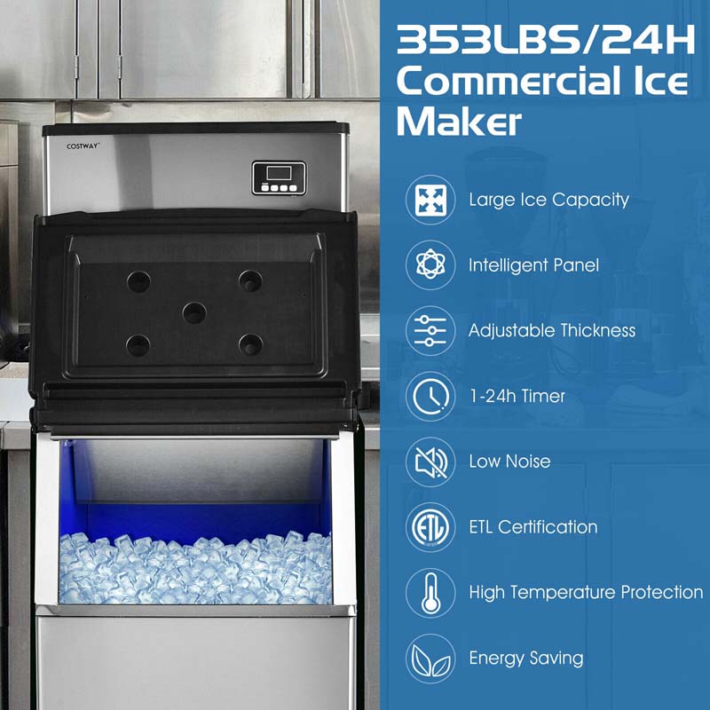 Canada Only - 353LBS/24H Split Commercial Ice Machine with 198 LBS Storage Bin