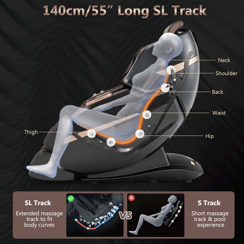 3D Robot Hands Double SL-Track Full Body Zero Gravity Massage Chair with Back Heater & Foot Roller