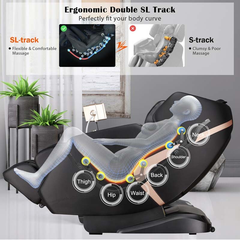 3D SL-Track Full Body Massage Chair Zero Gravity Massage Recliner with 7" LCD Touch Screen