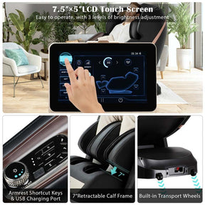 Canada Only - 3D SL-Track Full Body Zero Gravity Massage Chair with 7'' LCD Touch Screen