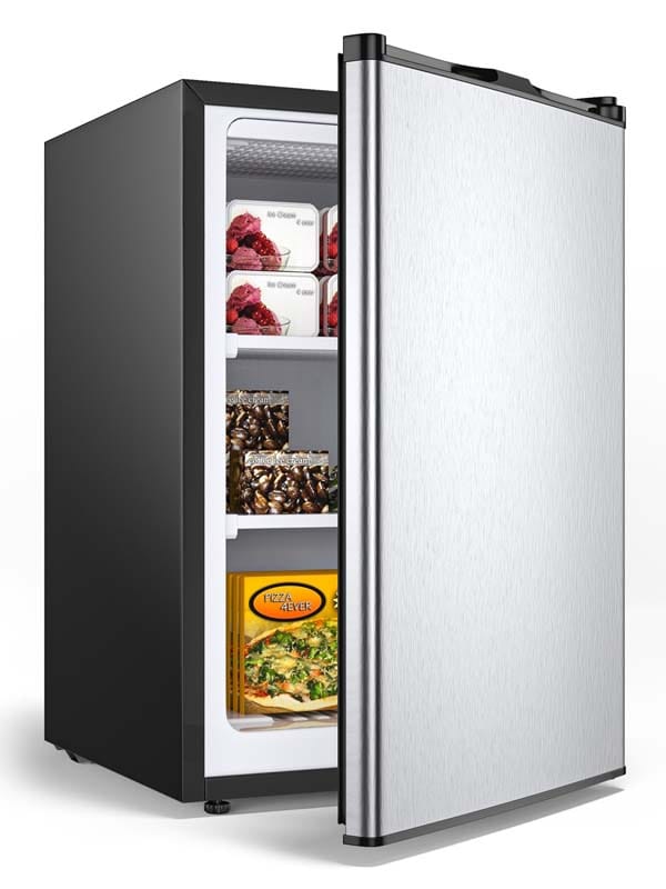 3.0 Cu.Ft Compact Upright Freezer Single Door Refrigerator with Stainless Steel Door