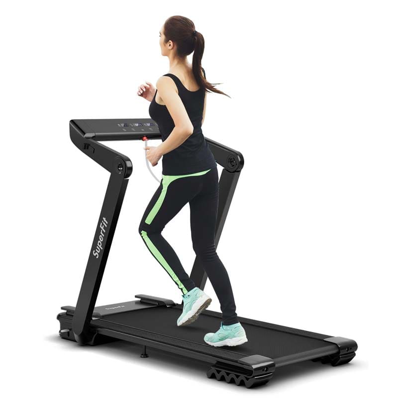 4.0HP Folding Treadmill 265LBS MAX Heavy-Duty Electric Running Machine with LED Touch Screen & Speaker