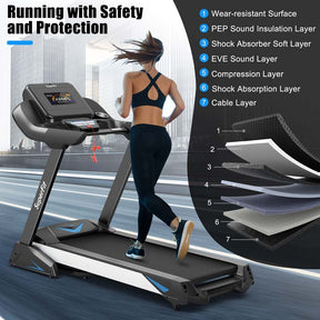 4.75 HP Folding Treadmill with APP & Auto Incline, 20 Programs Electric Running Machine for Home Apartment