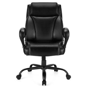 400 LBS Big & Tall Office Chair, Leather High Back Executive Chair, Wide Seat Swivel Computer Task Desk Chair