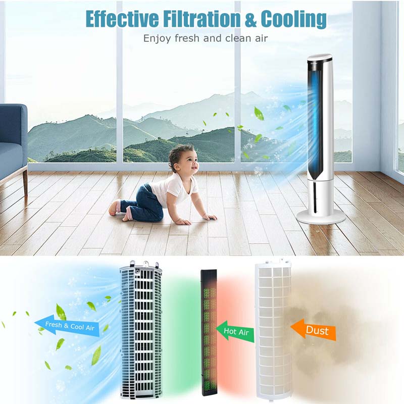 Canada Only - 41'' Tower Fan Evaporative Air Cooler with 3 Modes & 3 Speeds