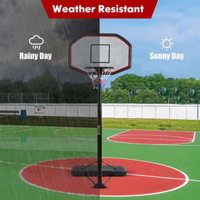 6.5-10FT Portable Basketball Hoop Outdoor Basketball Goal System with 43" Backboard & Fillable Base