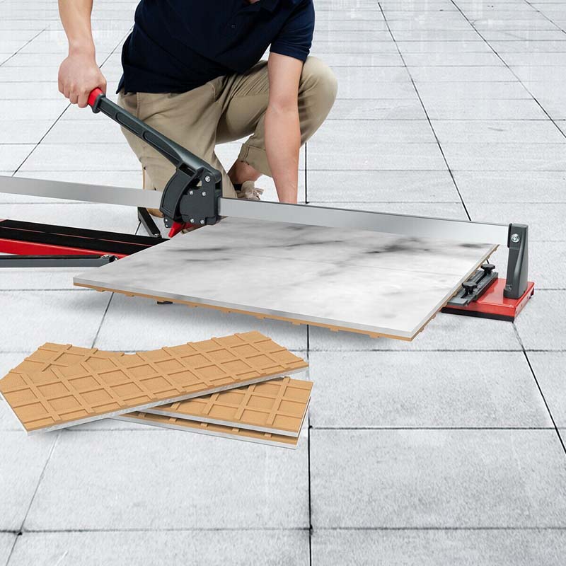 48" Manual Floor Tile Cutter with Tungsten Carbide Cutting Wheel, Removable Scale & 4 Adjustable Brackets