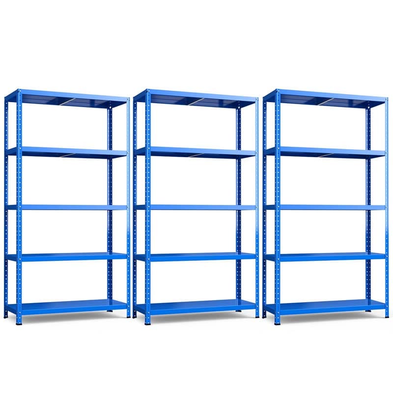 Blue 39" x 16" x 74" 5-Tier Heavy Duty Metal Storage Shelving Unit, Multi-Use Storage Racks Utility Shelves