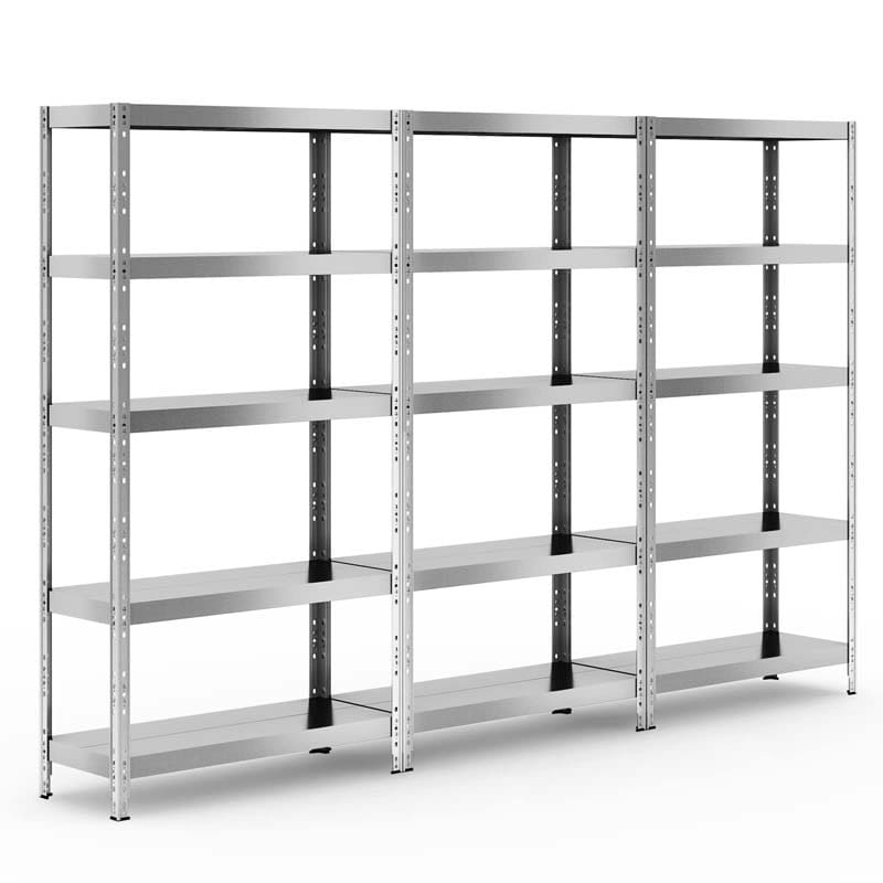 40" x 16" x 77.5" 5-Tier Heavy Duty Metal Storage Shelving Unit, 2860 lbs Load Capacity Adjustable Storage Racks