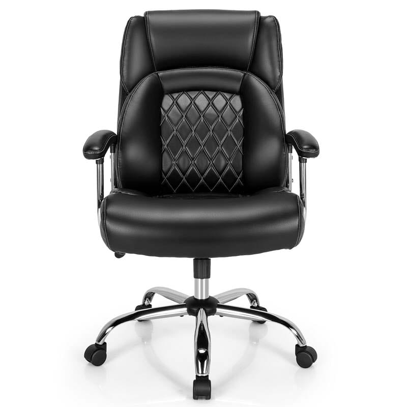 500 LBS Big & Tall Office Chair, Extra Wide Seat Leather Executive Chair, Height Adjustable Swivel Computer Desk Chair