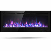 50" Ultra-Thin Recessed Electric Fireplace Insert, 1500W Wall-mounted Fireplace Heater with 9 Flame Colors
