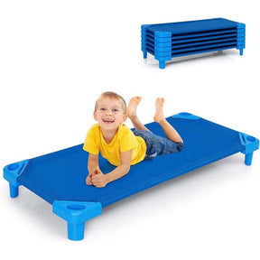 6 Pack 51" x 22.5" Stackable Daycare Cot for Preschool Kids Naptime Sleeping Cot Mat with Easy Lift Corner