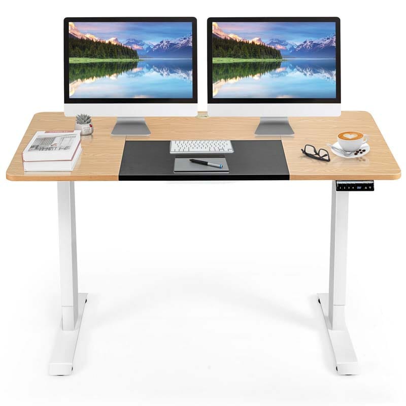 Electric Standing Desk, 55 x 28 inches Height Adjustable Stand up Desk, Sit Stand Home Office Table with Ergonomic Memory Controller