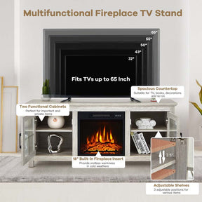 Canada Only - 58" TV Console with 18" 1400W Fireplace Heater Insert