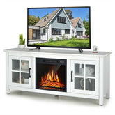 58" TV Console with 18" Fireplace Insert, Fireplace TV Stand for TVs up to 65 Inches, 1400W Electric Fireplace Heater