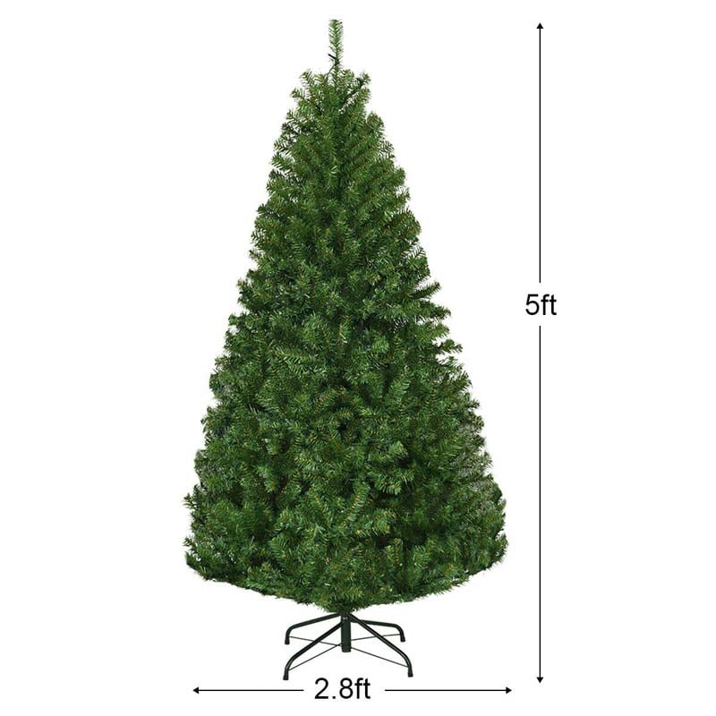 Premium Hinged Prelit Artificial Christmas Tree with Multi-Color LED Lights, 11 Lighting Modes, Metal Stand