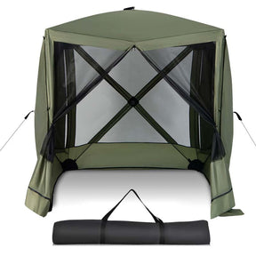 6.7 x 6.7 FT Foldable Pop-Up Camping Gazebo with Netting & Carry Bag, Portable Screen Tent Instant Canopy Shelter