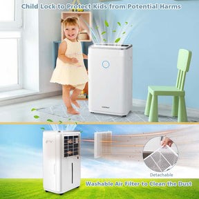 4000 Sq. Ft 60 Pints Portable Dehumidifier for Basements & Home with 3-Color Humidity Indicator Light