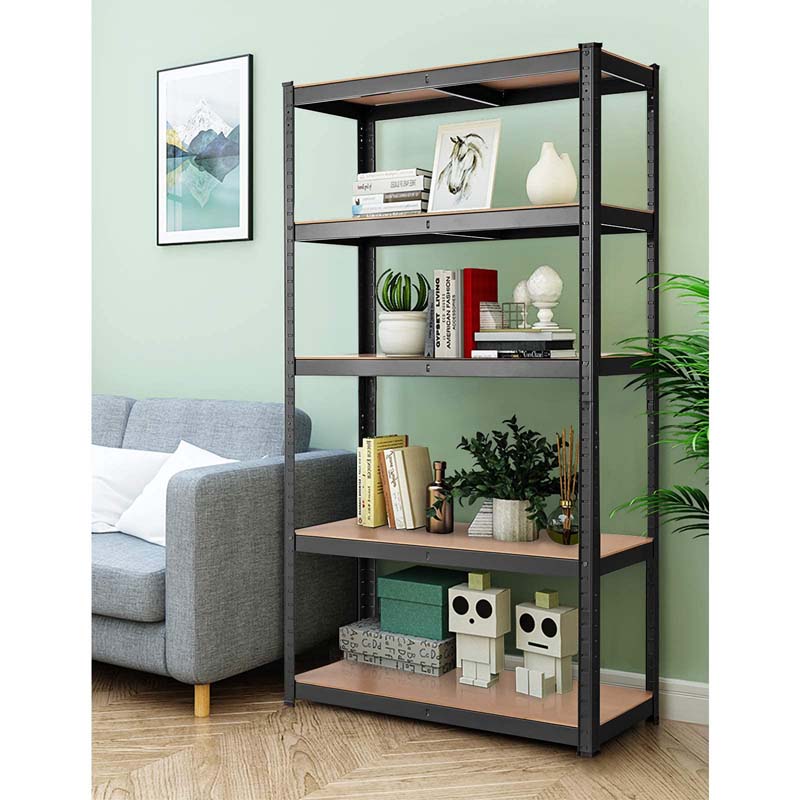 Black 30" x 12" x 60" 5-Tier Storage Shelving Unit, 2000 lbs Capacity Heavy Duty Metal Utility Shelves, Adjustable Storage Racks