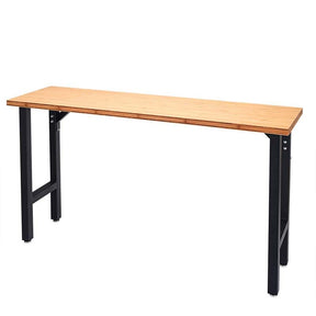 65" Bamboo Workbench for Garage Workshop, 1500 LBS Heavy-Duty Work Table Hardwood Workstation