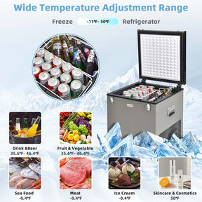 68 Quart Portable Car Refrigerator Fridge Cooler Chest Freezer with DC & AC Adapter